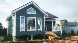 Каркасный дом 7,5х9 деревня Мошницы