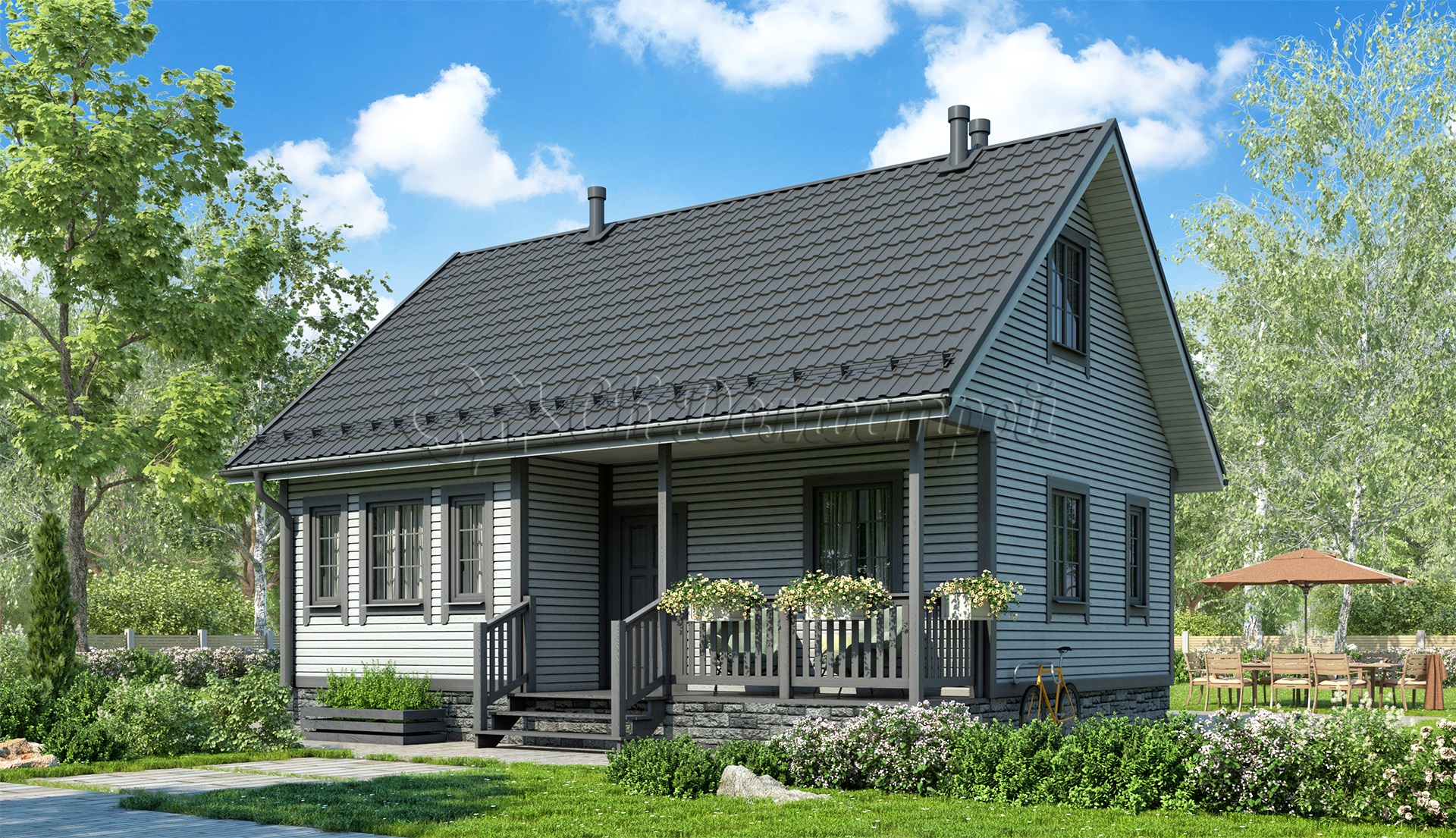 Каркасный дом 7х9 «Баженов»