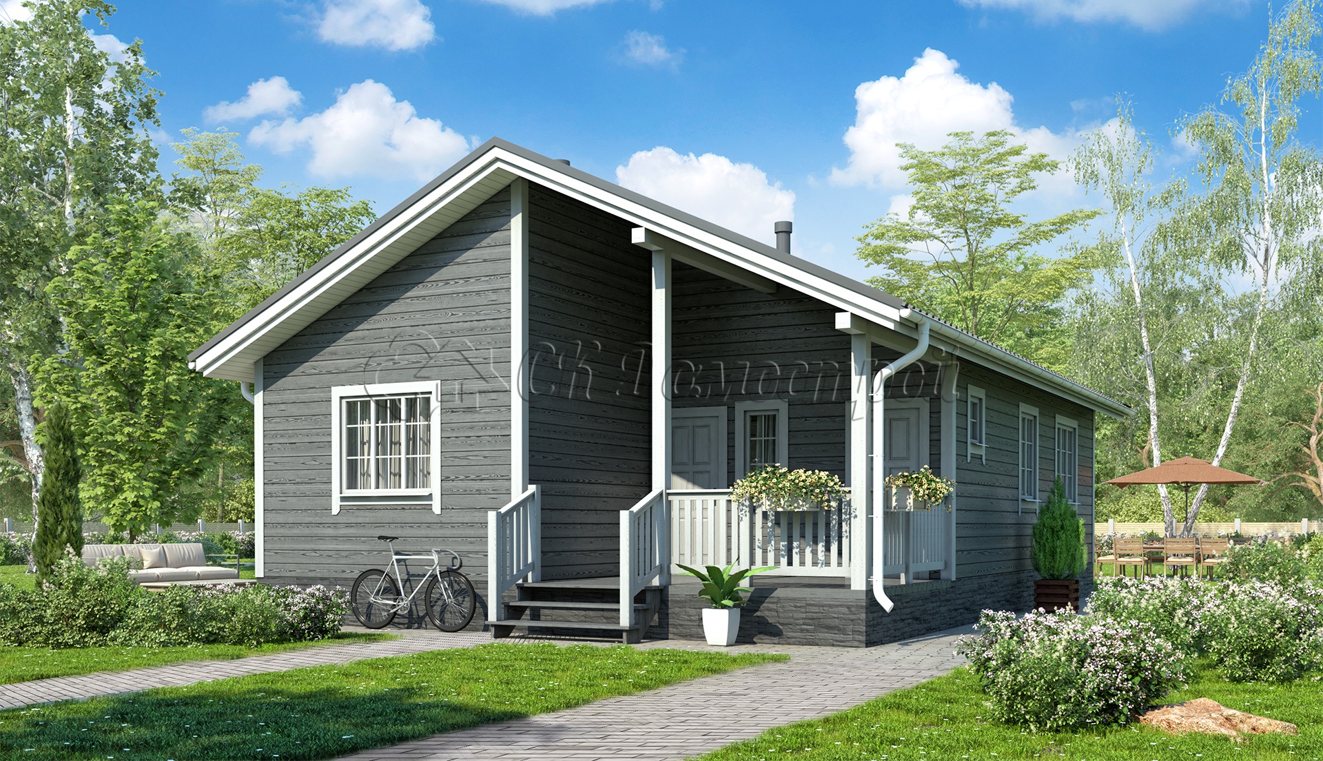 Каркасный дом 8х12 «Евгеньев»