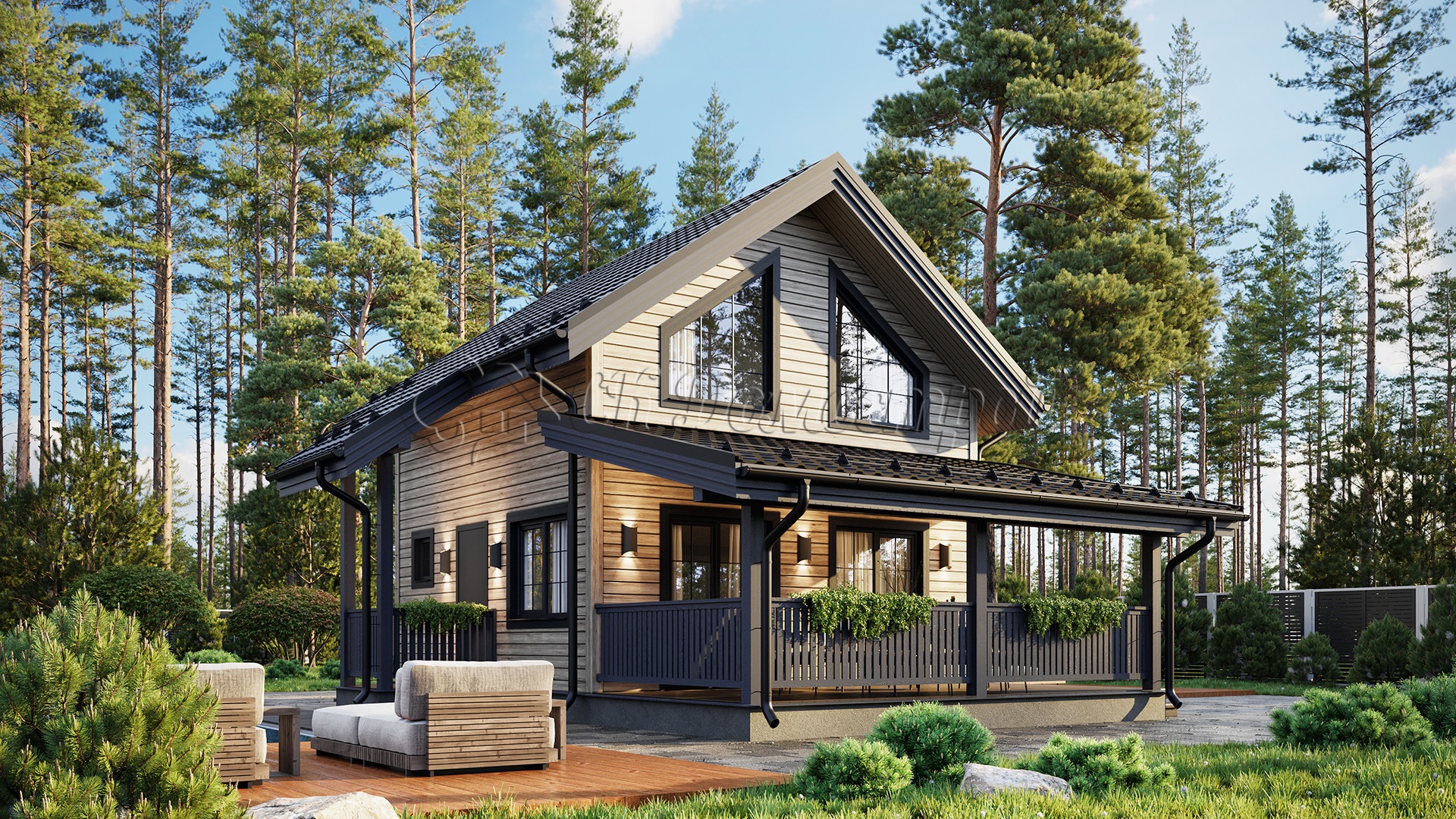 Каркасный дом 6х6 «Гусев»