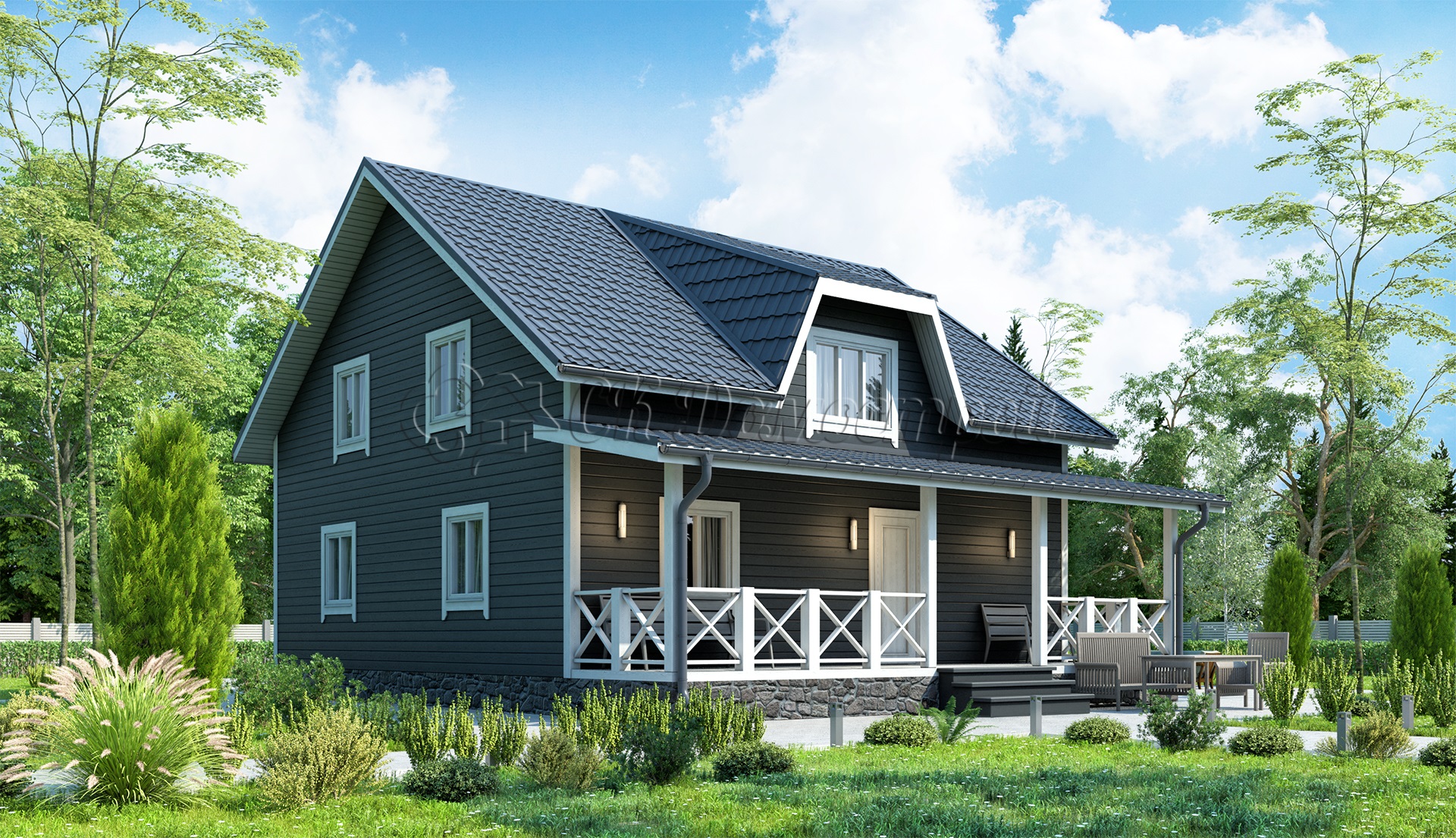 Каркасный дом 9х11 «Лебедев»