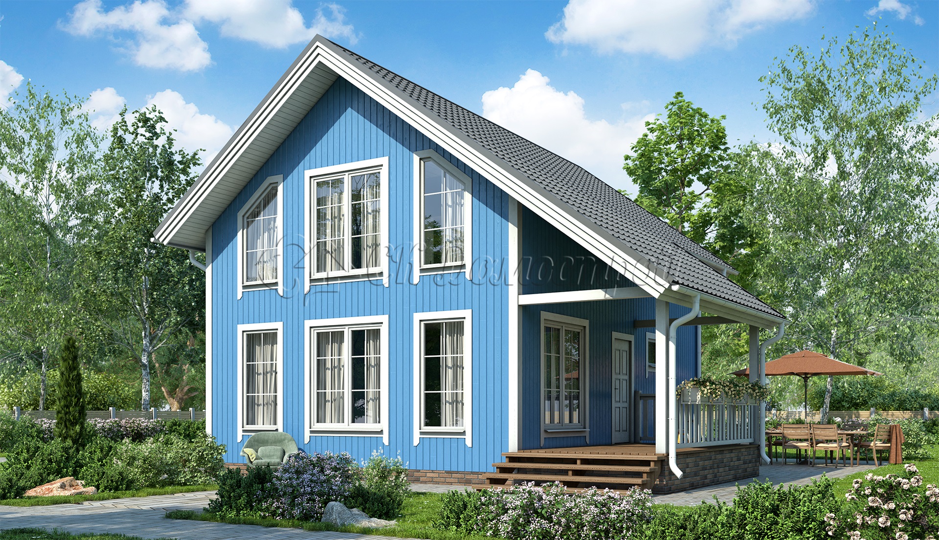 Каркасный дом 7х9 «Щербаков»