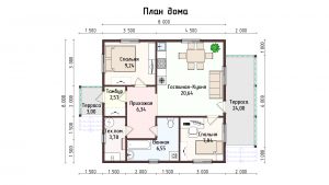 Дом «Акимов» 8х8 м