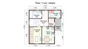 Дом «Чеславов» 7,5х8 м