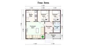 Дом «Давыдов» 7,5х9 м