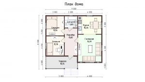 Дом «Герасимов» 7,5х9 м