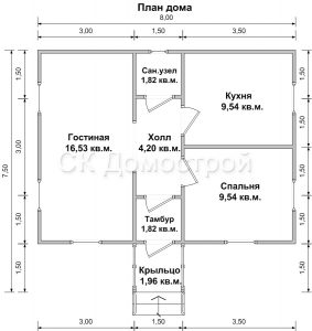 Дом «Арсенов» 6х8 м