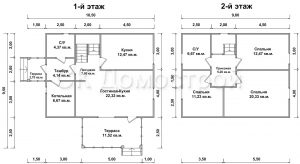 Дом «Сидоров» 7х9 м