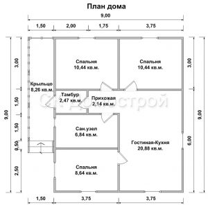 Дом «Спиридонов» 9х9 м