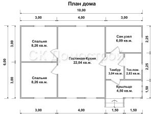 Дом «Владиславов» 6х10 м