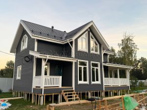 Каркасный дом 7,5х12 деревня Большие Пороги