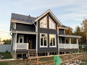 Каркасный дом 7,5х12 деревня Большие Пороги