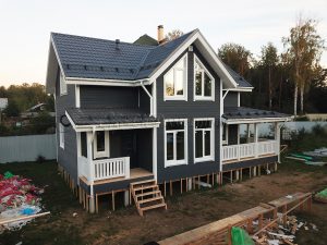 Каркасный дом 7,5х12 деревня Большие Пороги