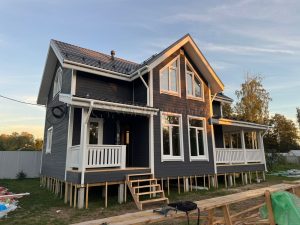 Каркасный дом 7,5х12 деревня Большие Пороги