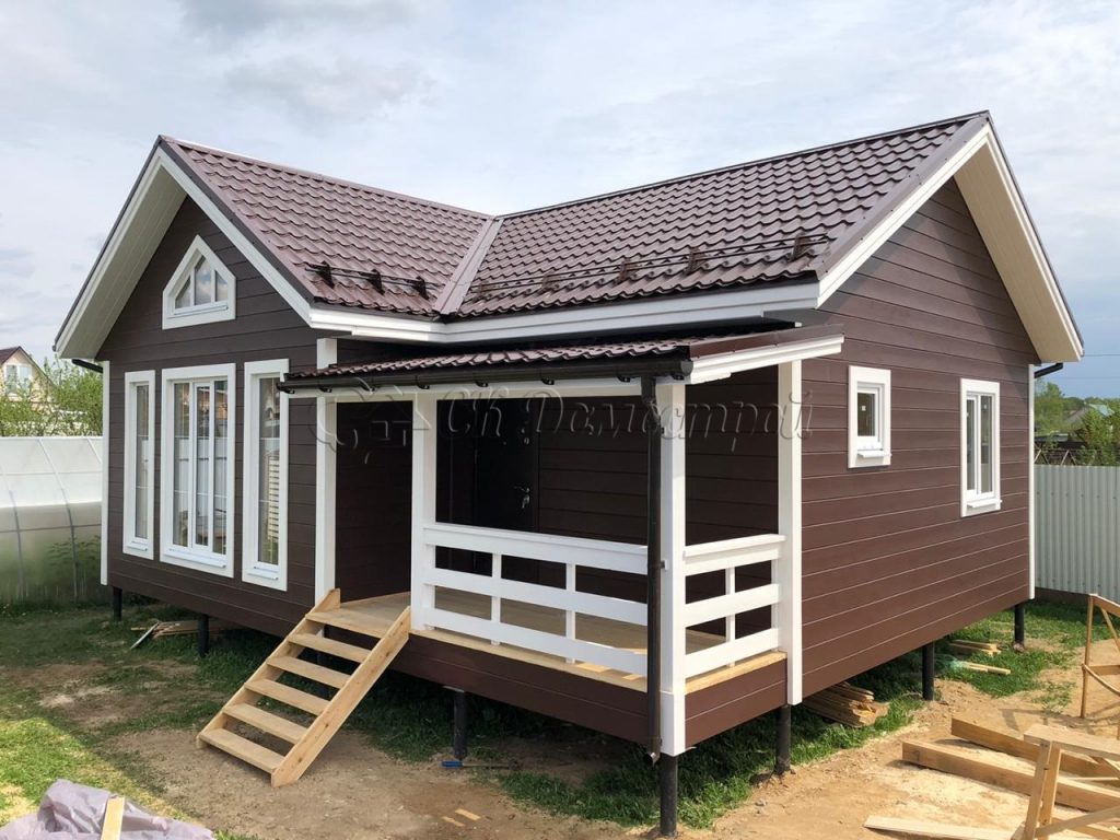 Каркасный дом 7,5х9 деревня Верховье