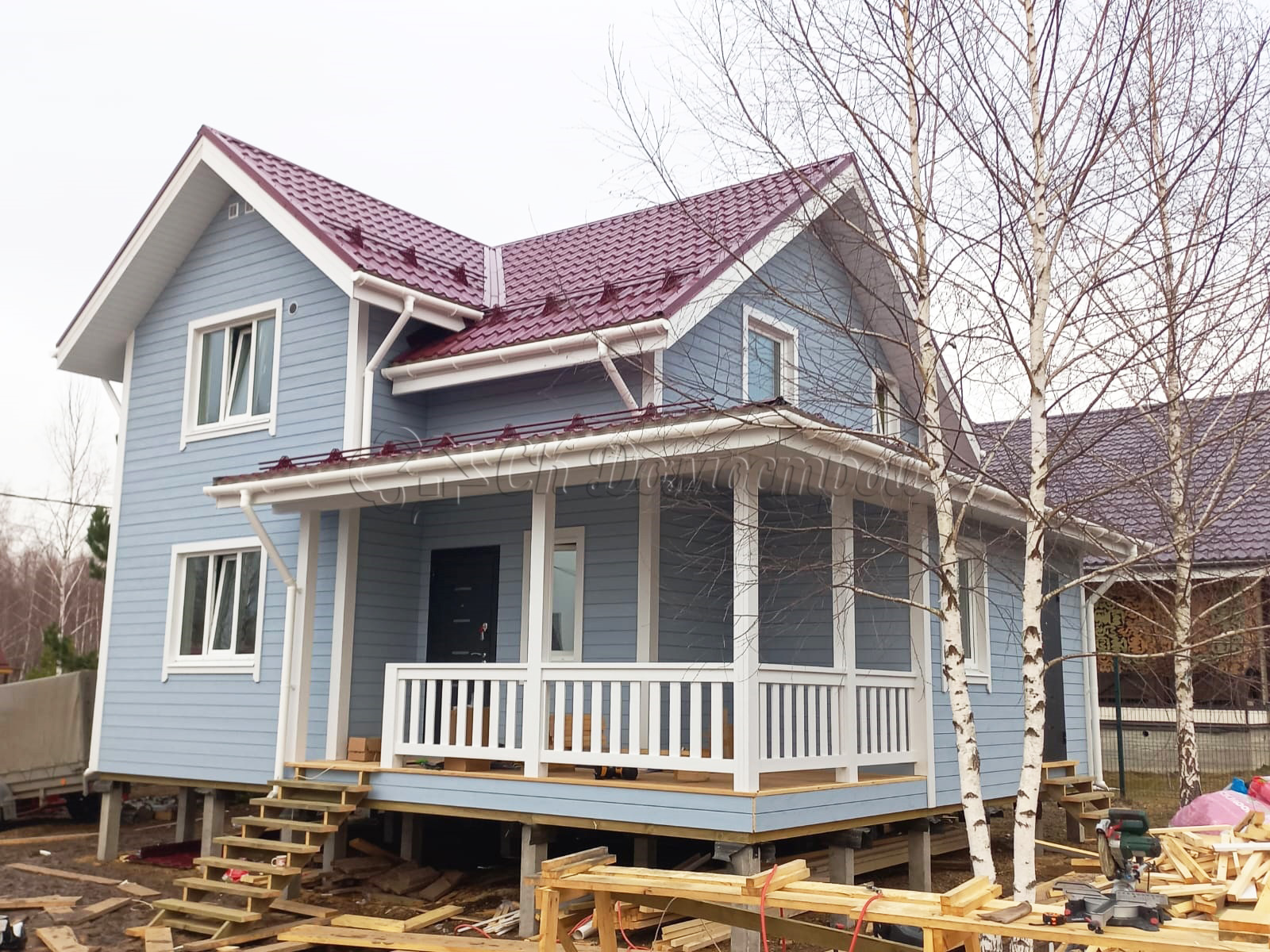 Каркасный дом 7,5х9 деревня Веселёво