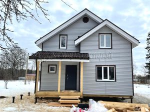 Каркасный дом 7,5х8,5 деревня Лопухинка