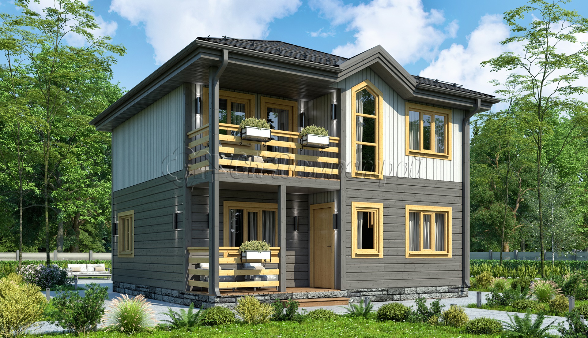 Каркасный дом 8х8 «Агапов»