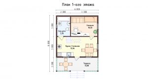 Дом «Алевтинов» 6х8 м