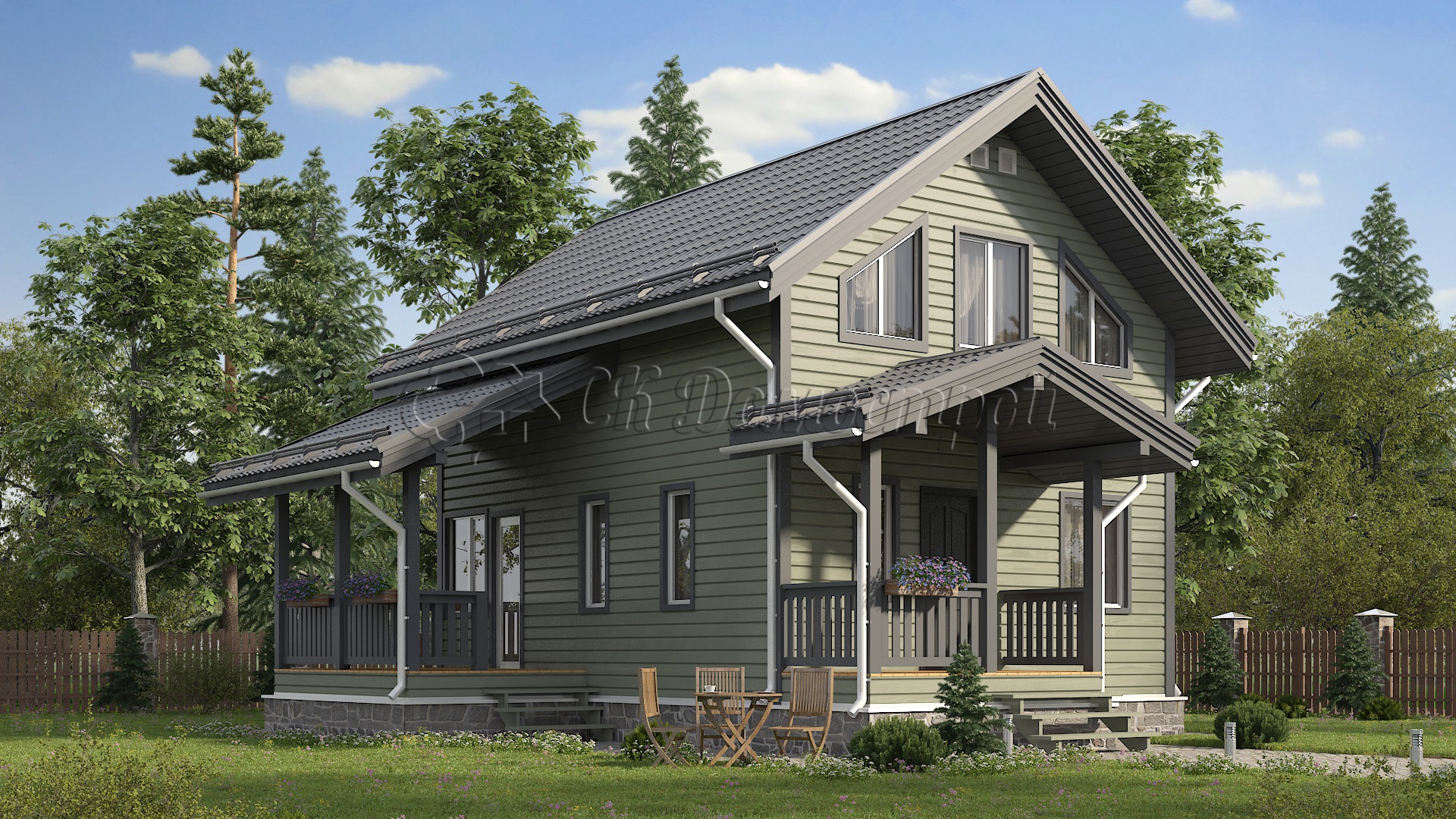 Каркасный дом 8х9 «Морозов»