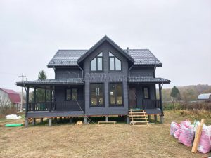 Каркасный дом 7,5х12 деревня Ревякино