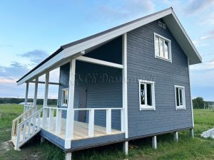 Каркасный дом 8х8,5 деревня Гришино