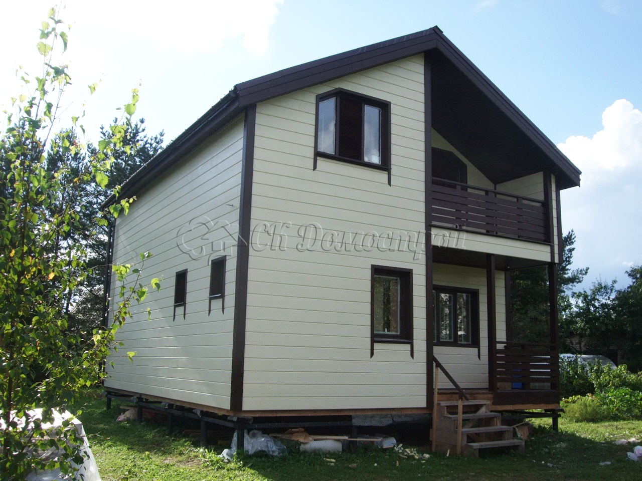 Каркасный дом 7х8,5 деревня Модолицы