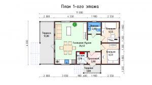 Дом «Захаров» 6х11 м