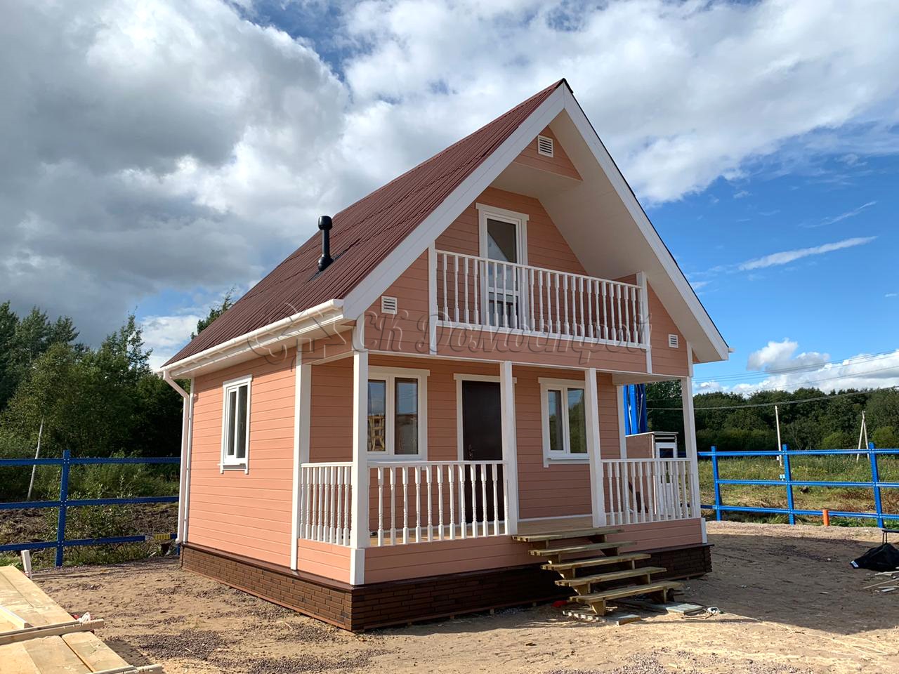 Каркасный дом 6х6 деревня Марьино