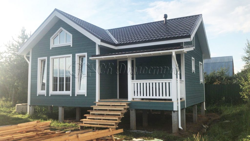 Каркасный дом 7,5х9 деревня Мошницы