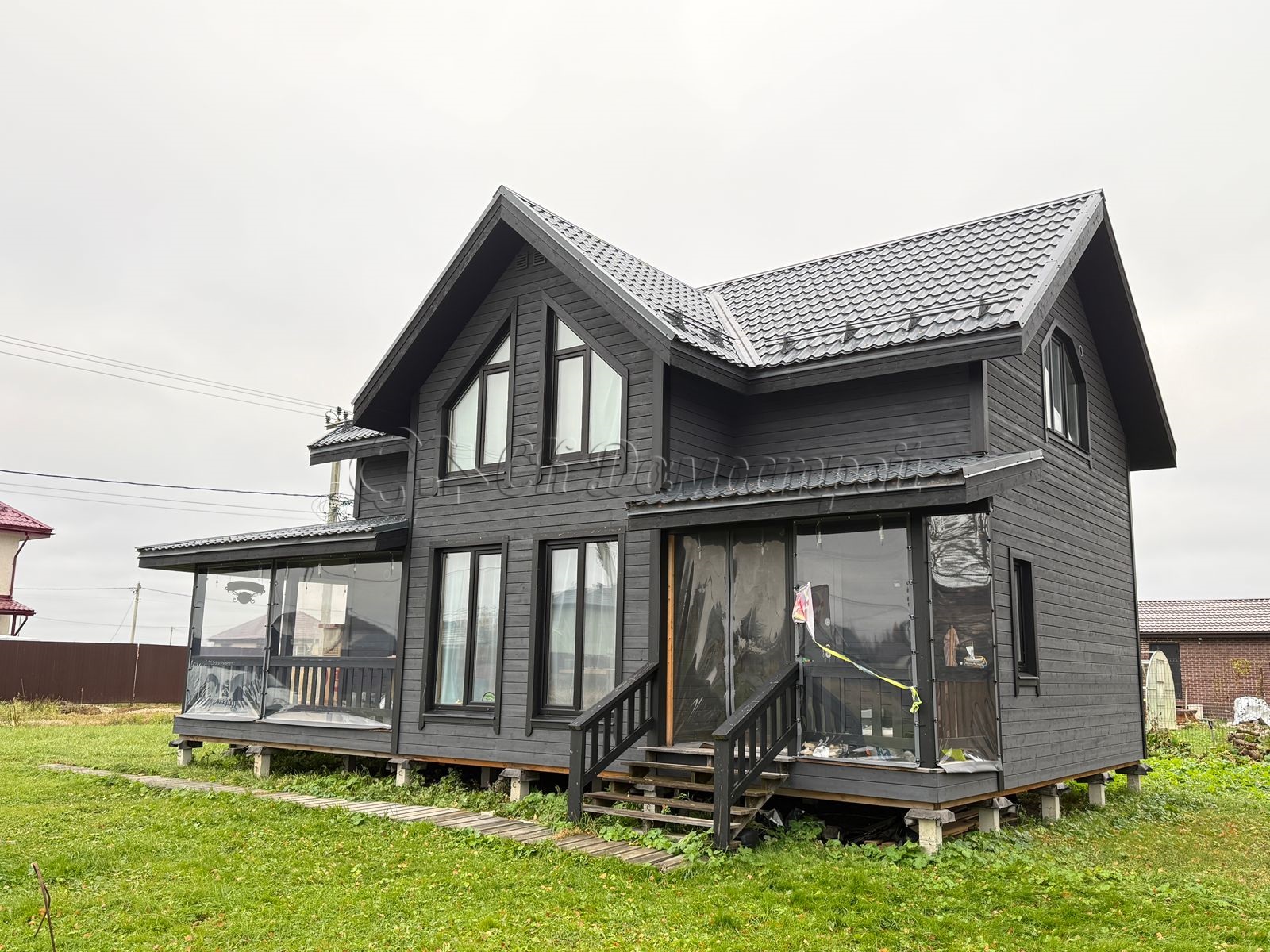 Каркасный дом 7,5х12 деревня Ладога