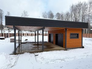 Навес с гаражом 7х9 деревня Светлое