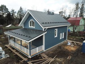 Каркасный дом 8х13 массив Колково