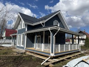 Каркасный дом 8х13 массив Колково